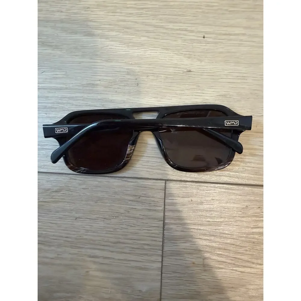 WMP Sydney 1099 BLKBRW Black Polarized Aviator Sunglasses 54-20-144